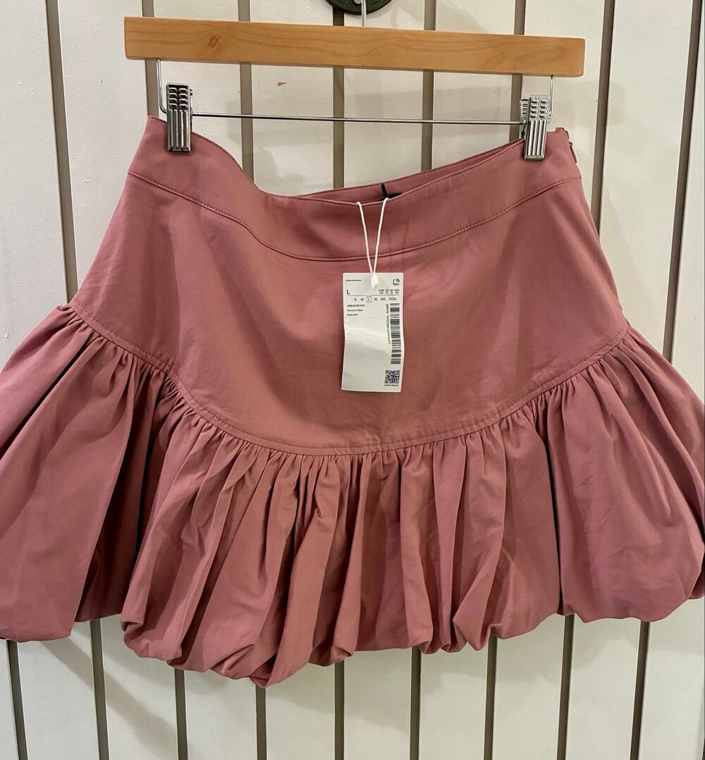 Urban Revivo Pink Bubble Hem Mini Skirt Size 8